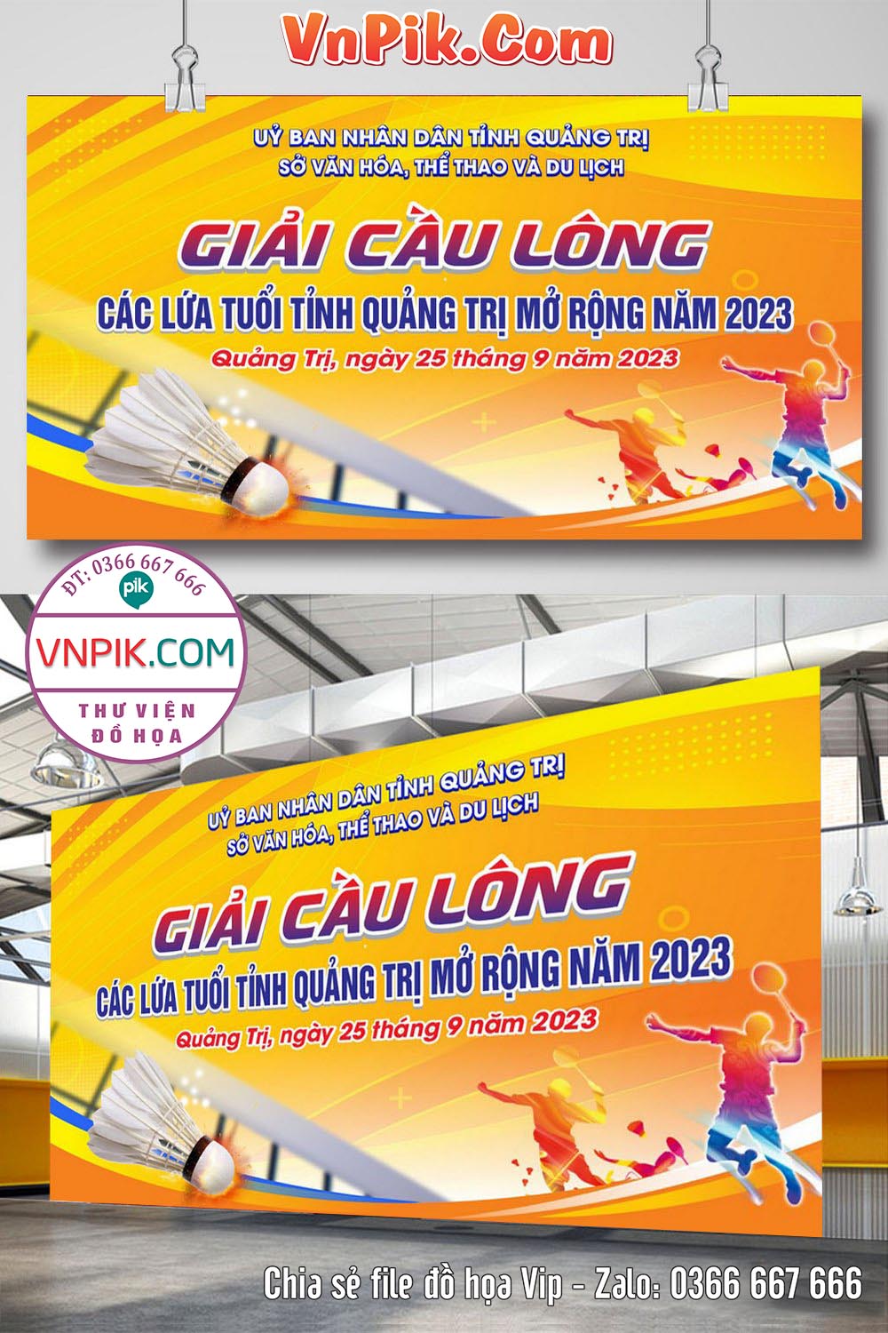 Backdrop phông nền giải cầu lông file vector corel 07