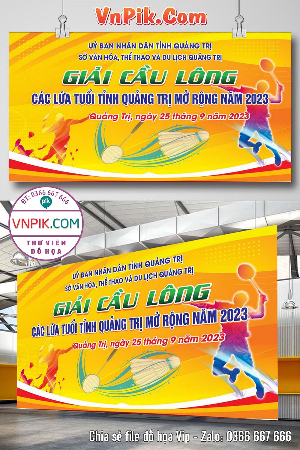 Backdrop phông nền giải cầu lông file vector corel 09