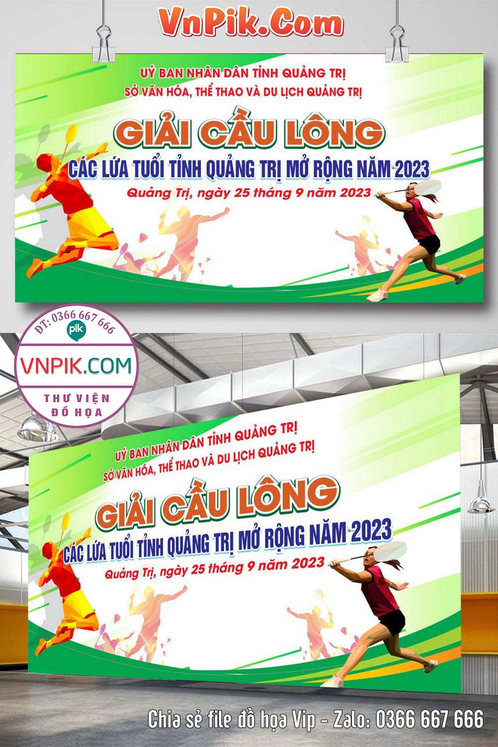 Backdrop phông nền giải cầu lông file vector corel 10