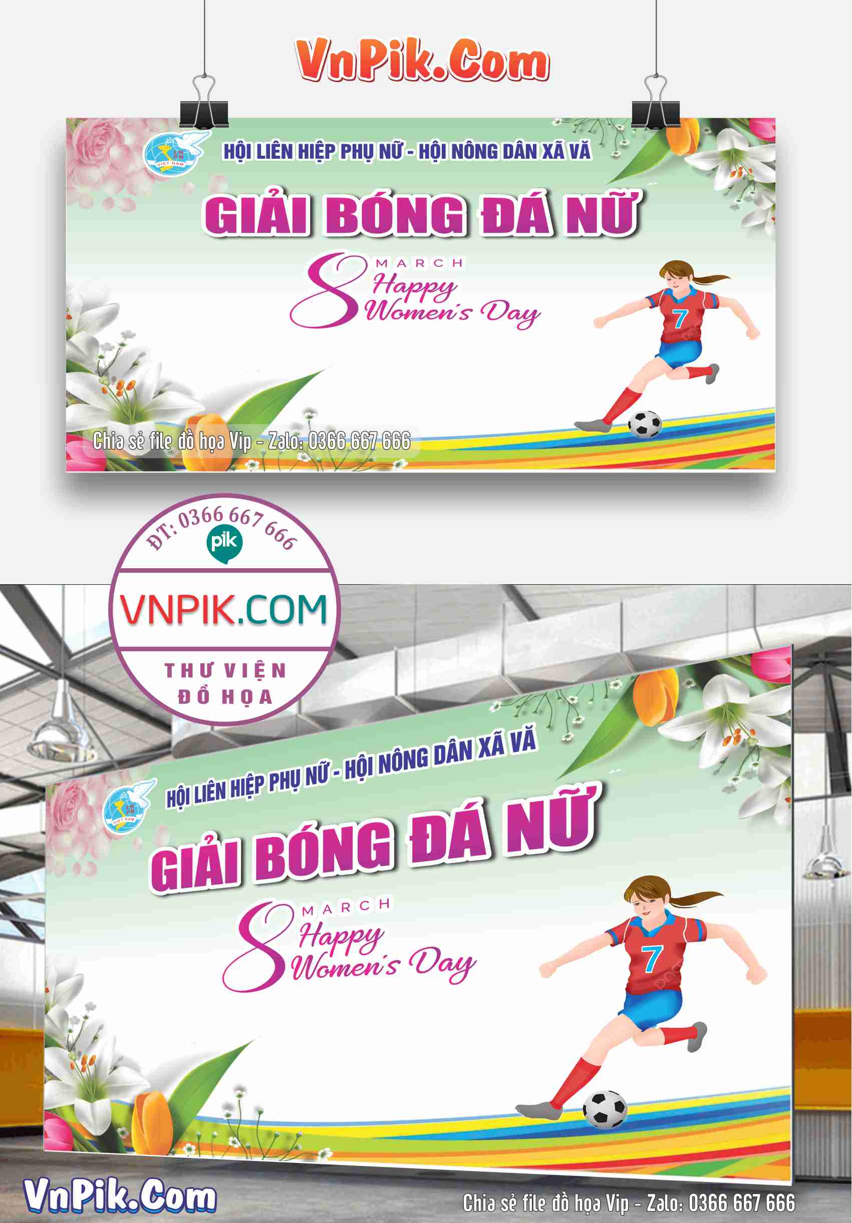 Phồng nền sân khấu giải bóng đá nữ