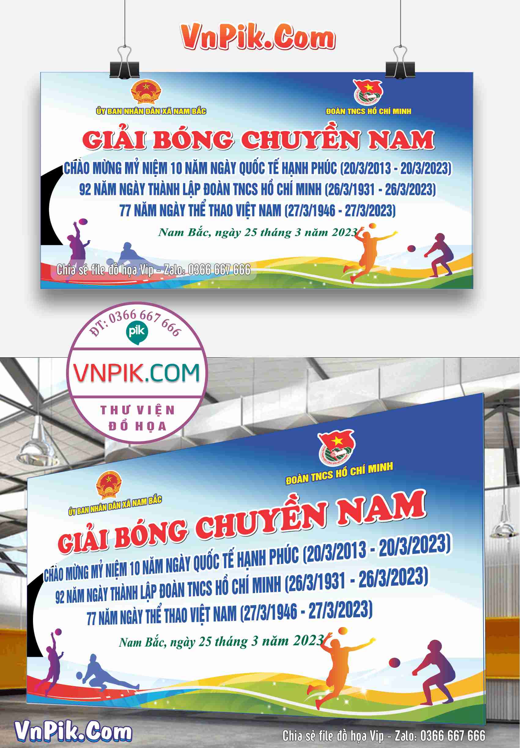 Maket giải bóng chuyền nam xã nam bắc