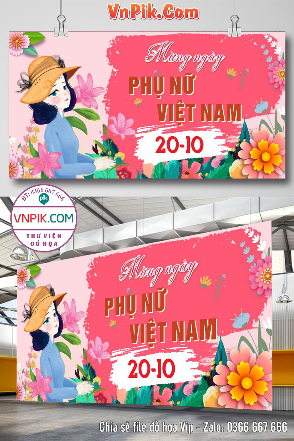 Mẫu Phông Nền Ngày Phụ Nữ Việt Nam 20 Tháng 10 File Corel Mẫu 224