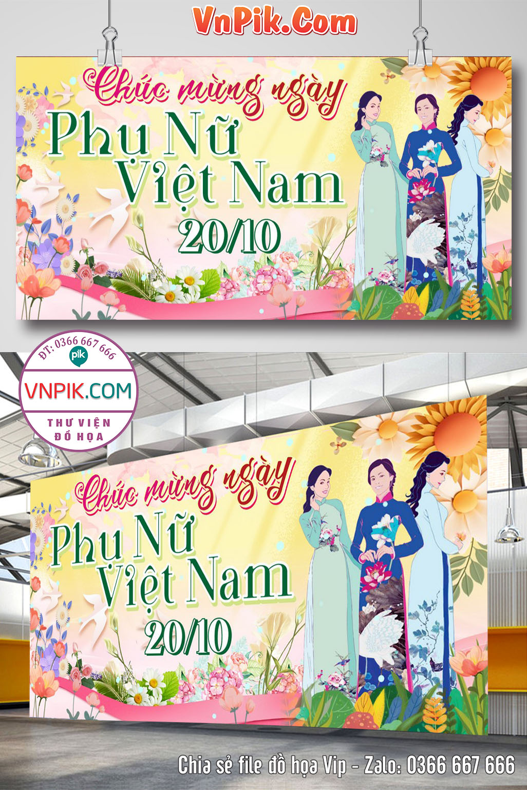 Mẫu Phông Nền Ngày Phụ Nữ Việt Nam 20 Tháng 10 File Corel Mẫu 228