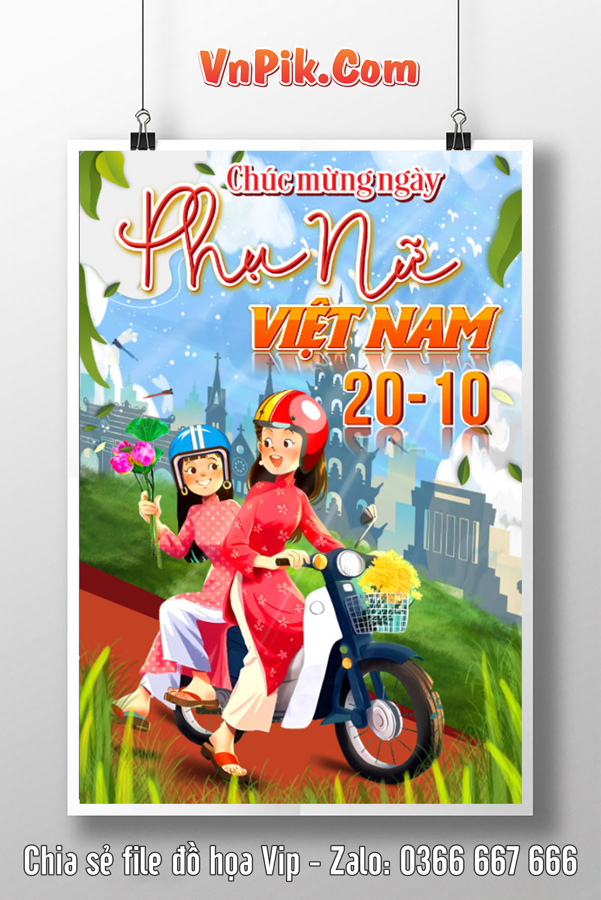 Mẫu Phông Nền Ngày Phụ Nữ Việt Nam 20 Tháng 10 File Corel Mẫu 229