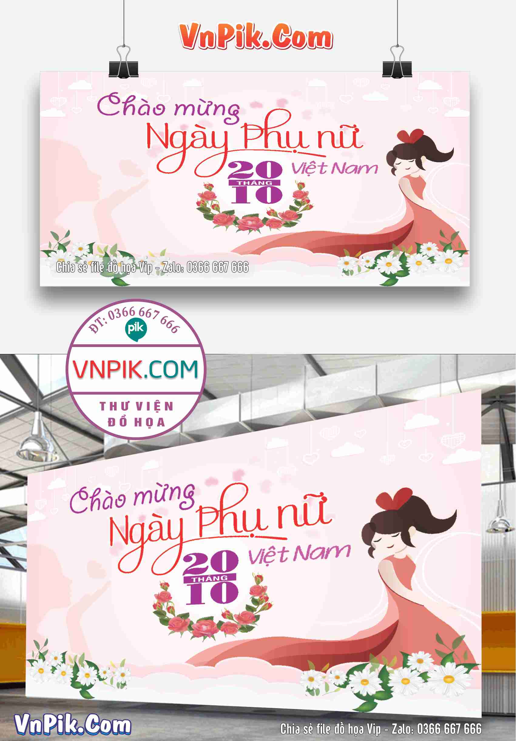 Mẫu Phông Nền Ngày Phụ Nữ Việt Nam 20 Tháng 10 File Corel Mẫu 204