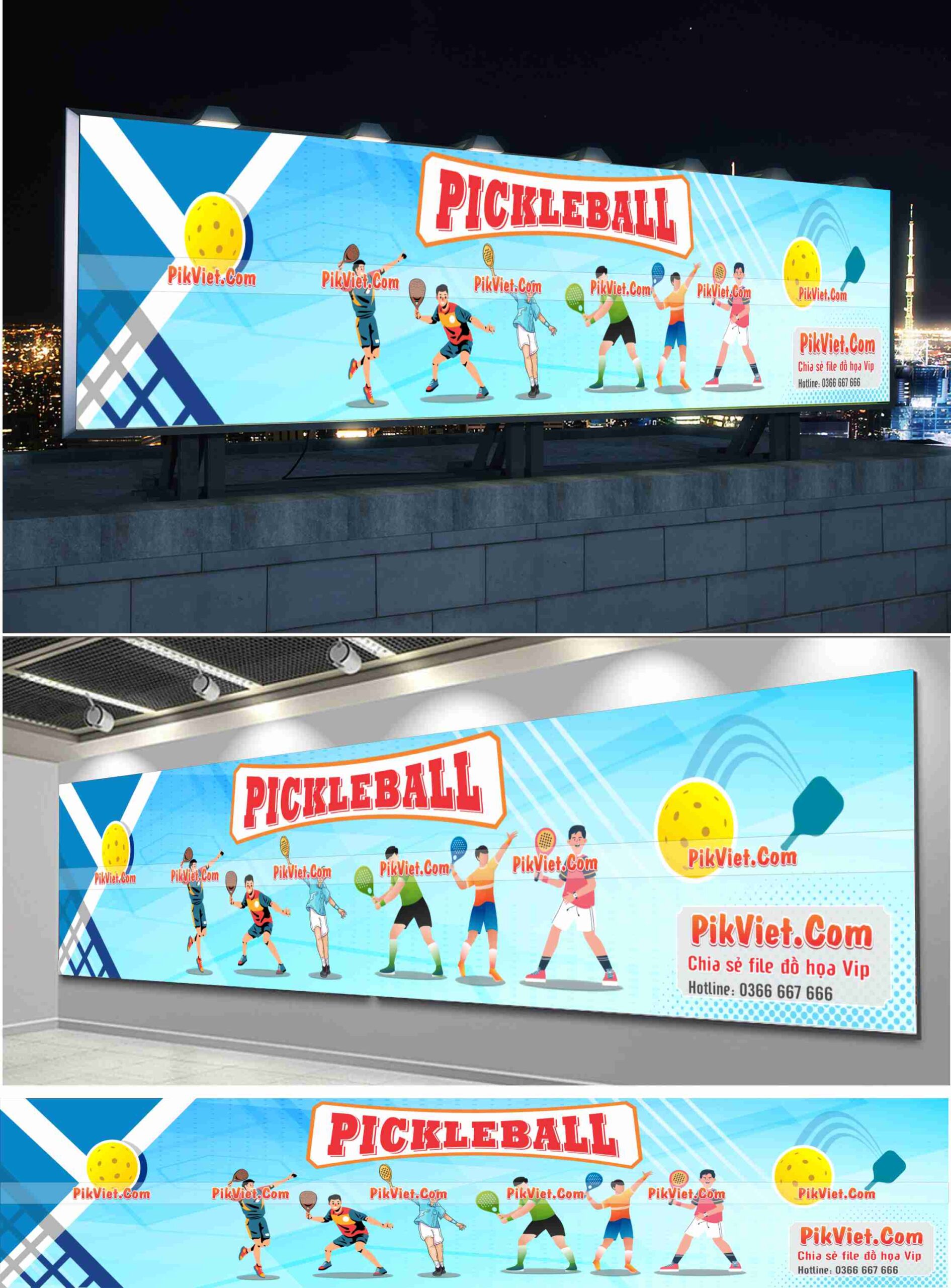 Phông nền Sân Pickleball mẫu 08