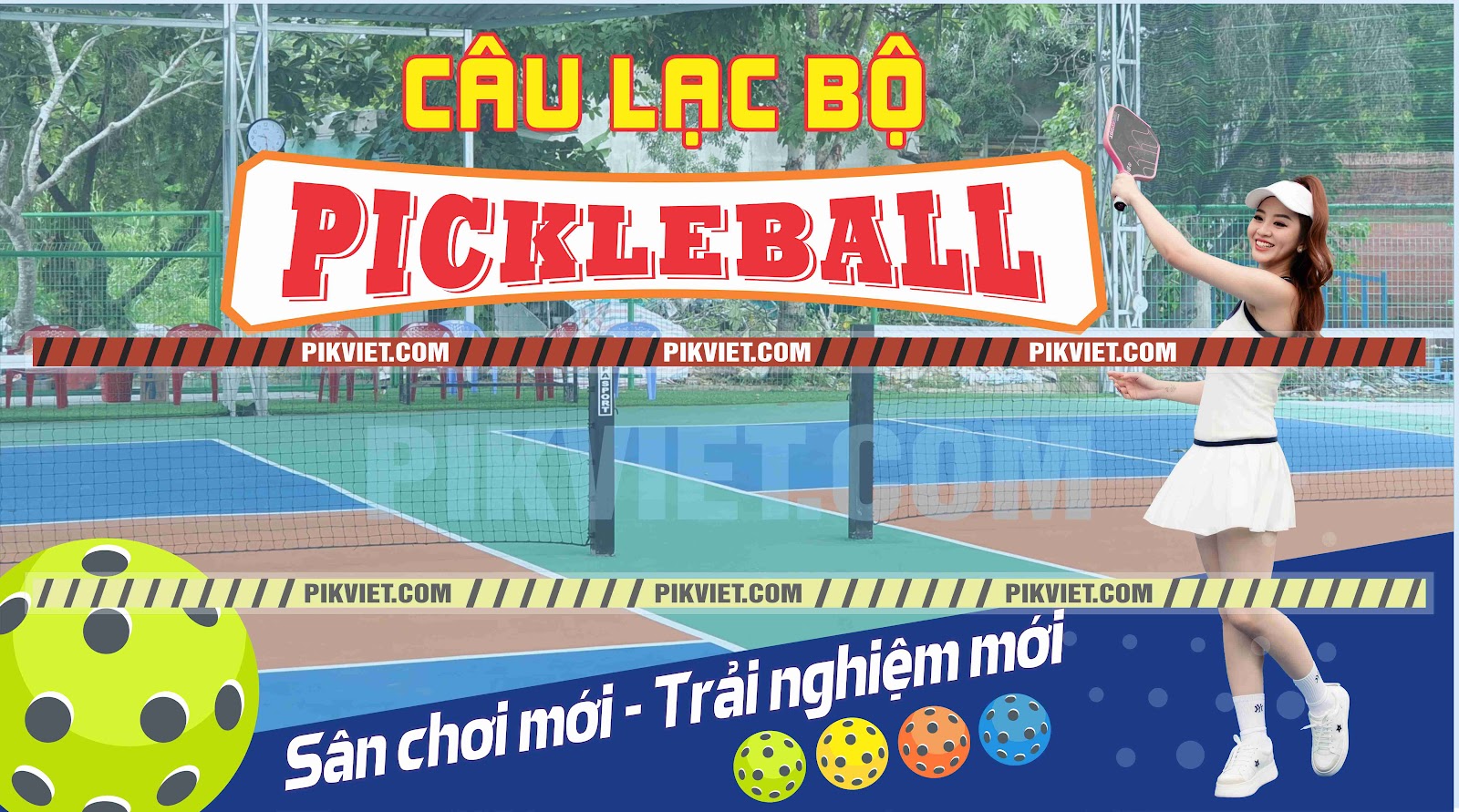 Phông Nền Trang Trí Sân Pickleball mẫu 20