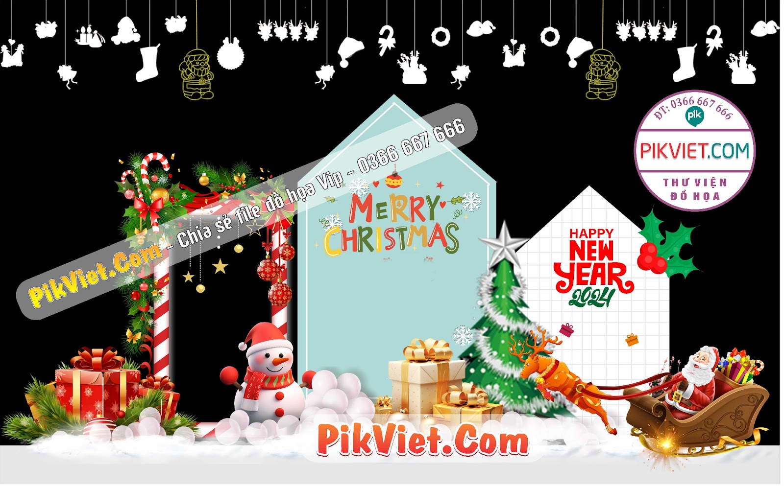 Mẫu Phông Nền Trang Trí Giáng Sinh Noel File Vector 13