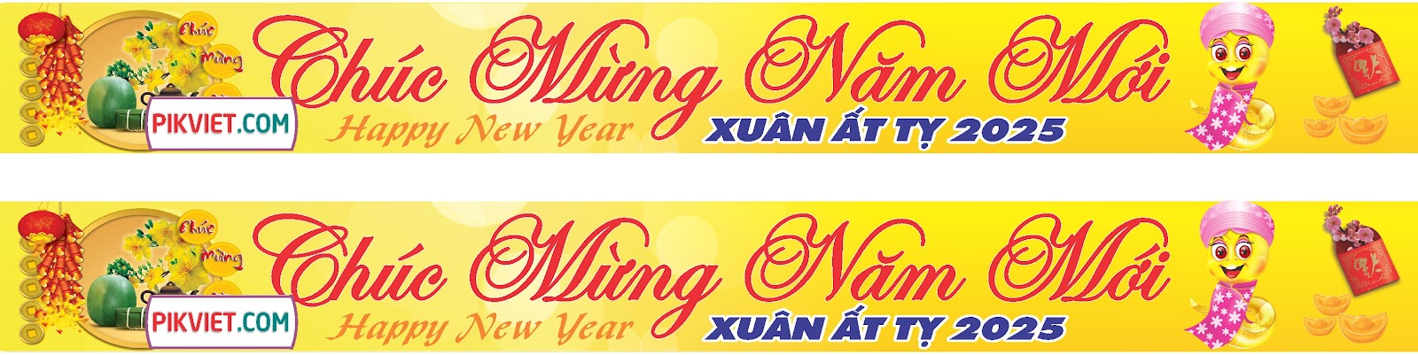 File Corel Băng Rôn Chúc Mừng Năm Mới 2025 Mẫu 26