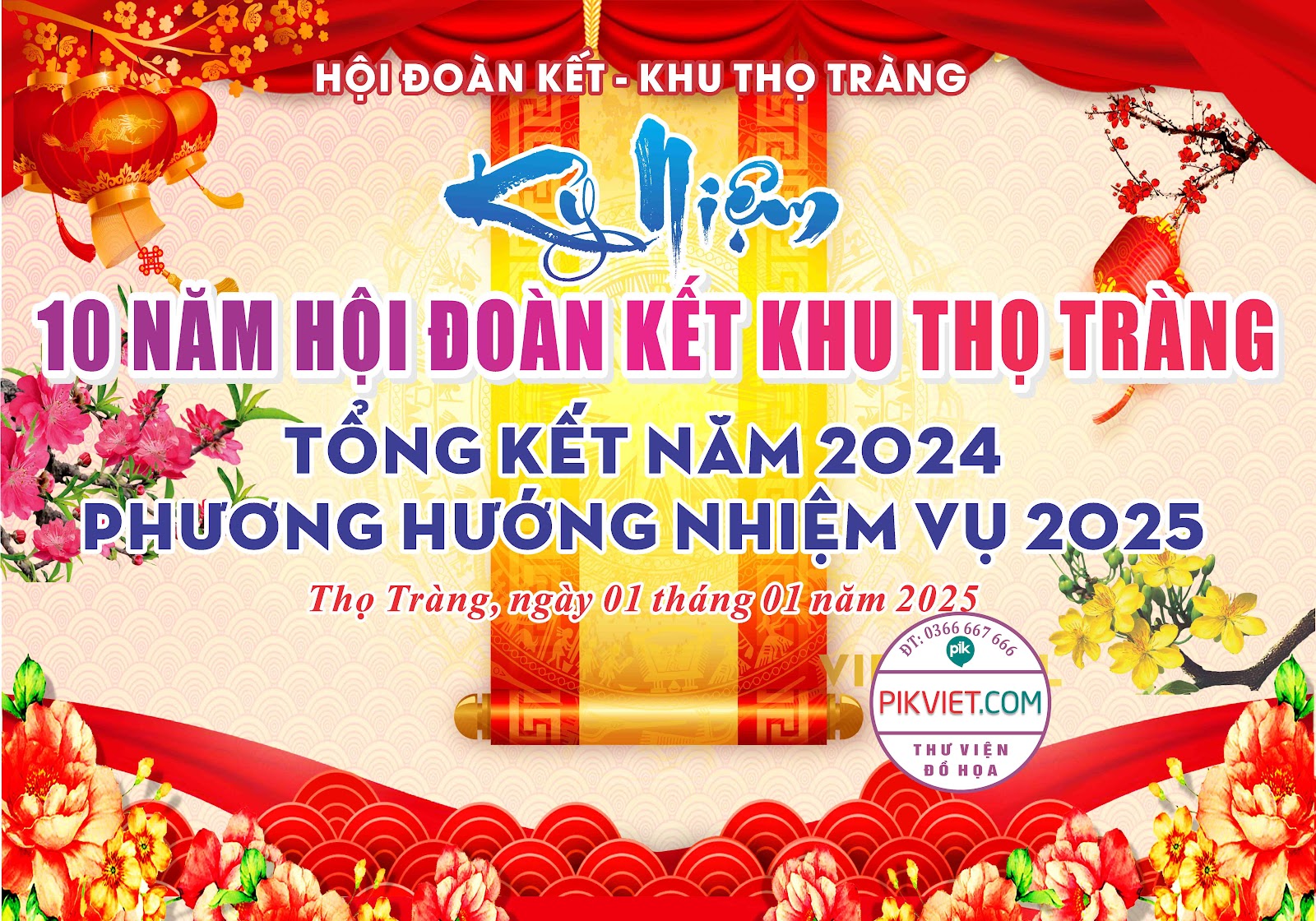 Background Phông Nền Sân Khấu Tết Tất Niên 2025 Đẹp 233