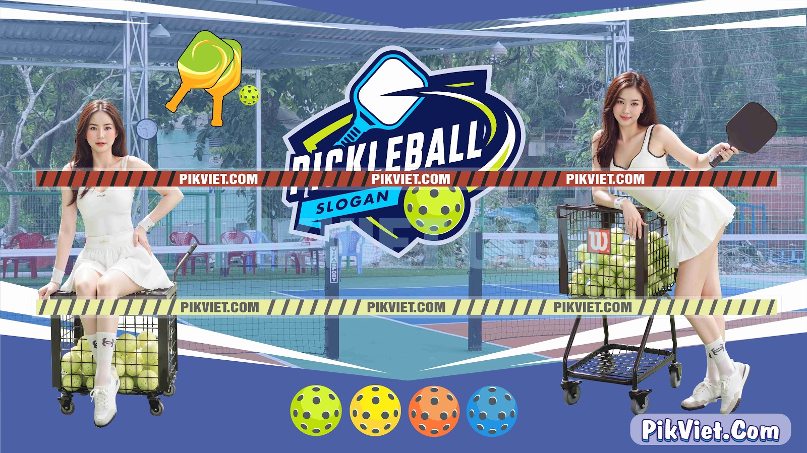 Phông Nền Trang Trí Sân Pickleball mẫu 19