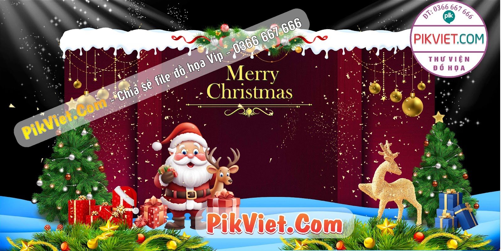 Mẫu Phông Nền Trang Trí Giáng Sinh Noel File Vector 18