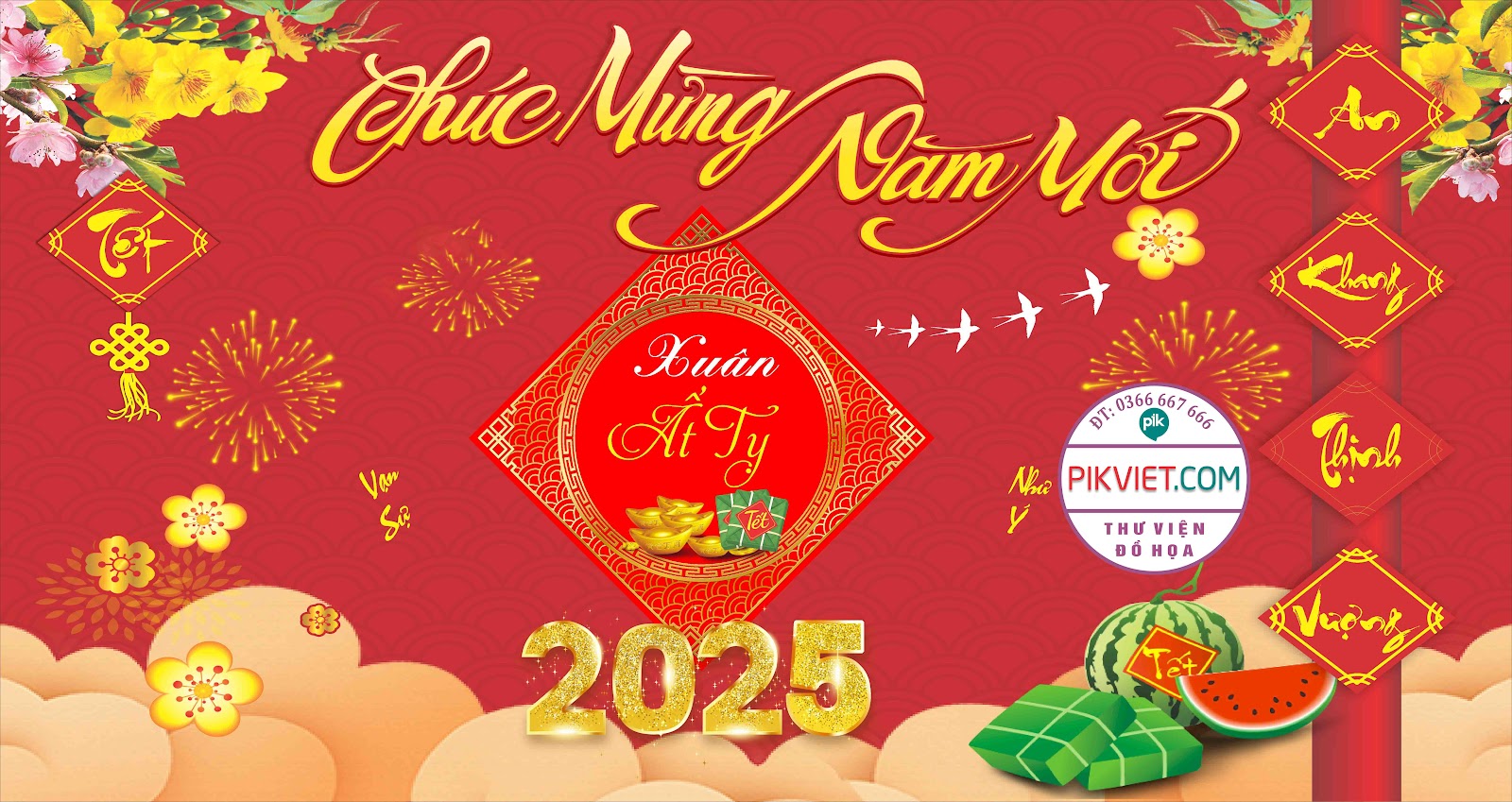 Background Phông Nền Sân Khấu Tết Tất Niên 2025 Đẹp 79