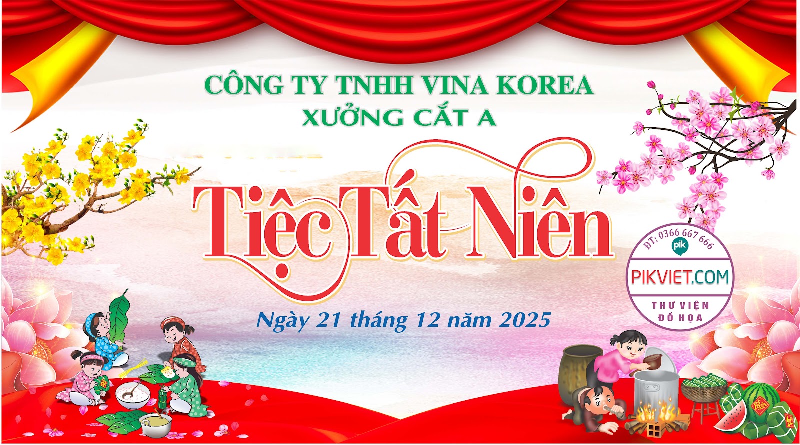 Background Phông Nền Sân Khấu Tết Tất Niên 2025 Đẹp 219