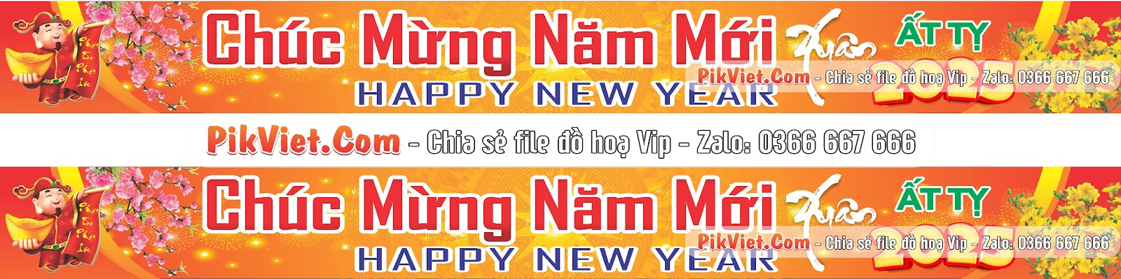 File Corel Băng Rôn Chúc Mừng Năm Mới 2025 Mẫu 35