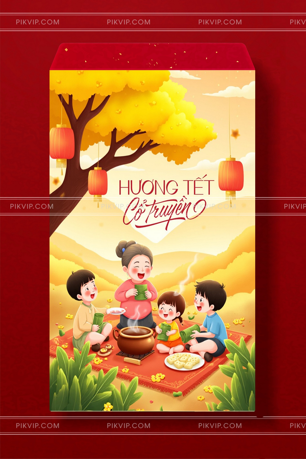 Thiết kế mẫu bao thư lì xì tết 2025 ất tỵ file corel 03