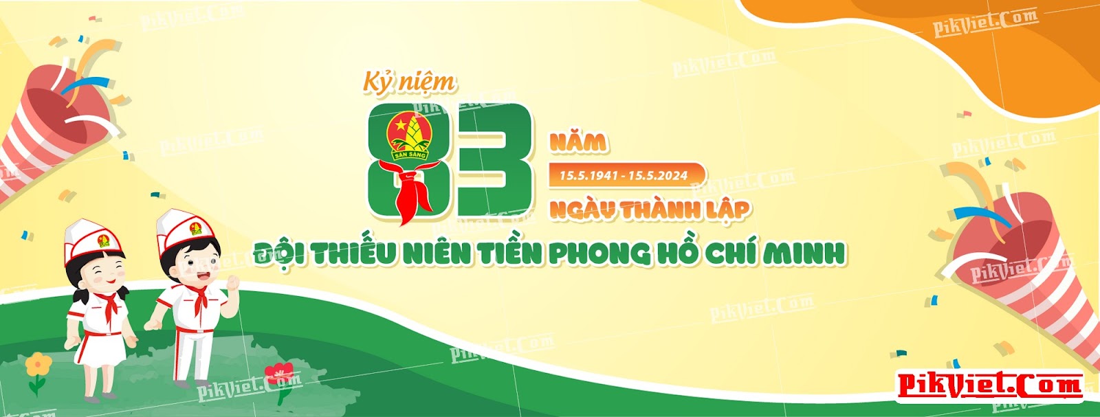 Banner kỷ niệm 83 năm ngày truyền thống Đội Thiếu Niên Tiền Phong 01