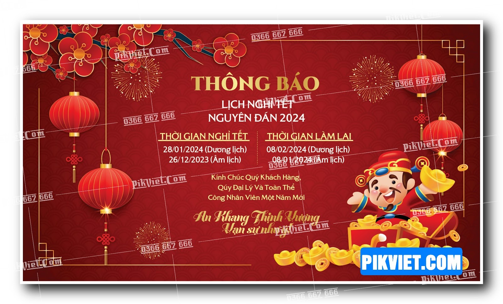 Thông báo lịch nghỉ tết nguyên đán file vector corel x7 mẫu 19