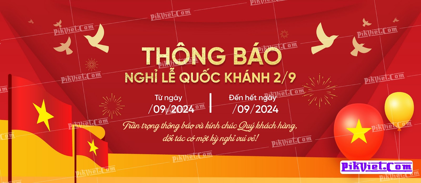 Phông nền thông báo nghỉ lê quốc khánh 2 – 9 mẫu 03