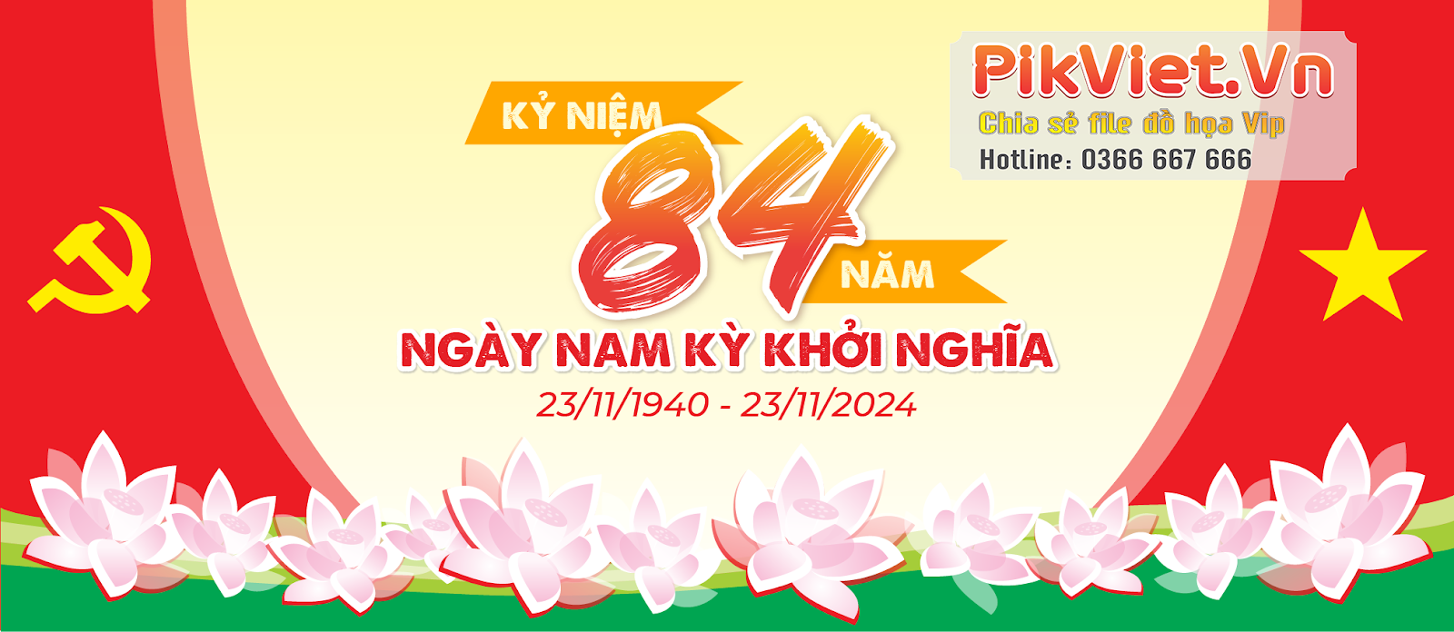 Banner kỷ niệm 84 năm ngày Nam Kỳ khởi nghĩa 02