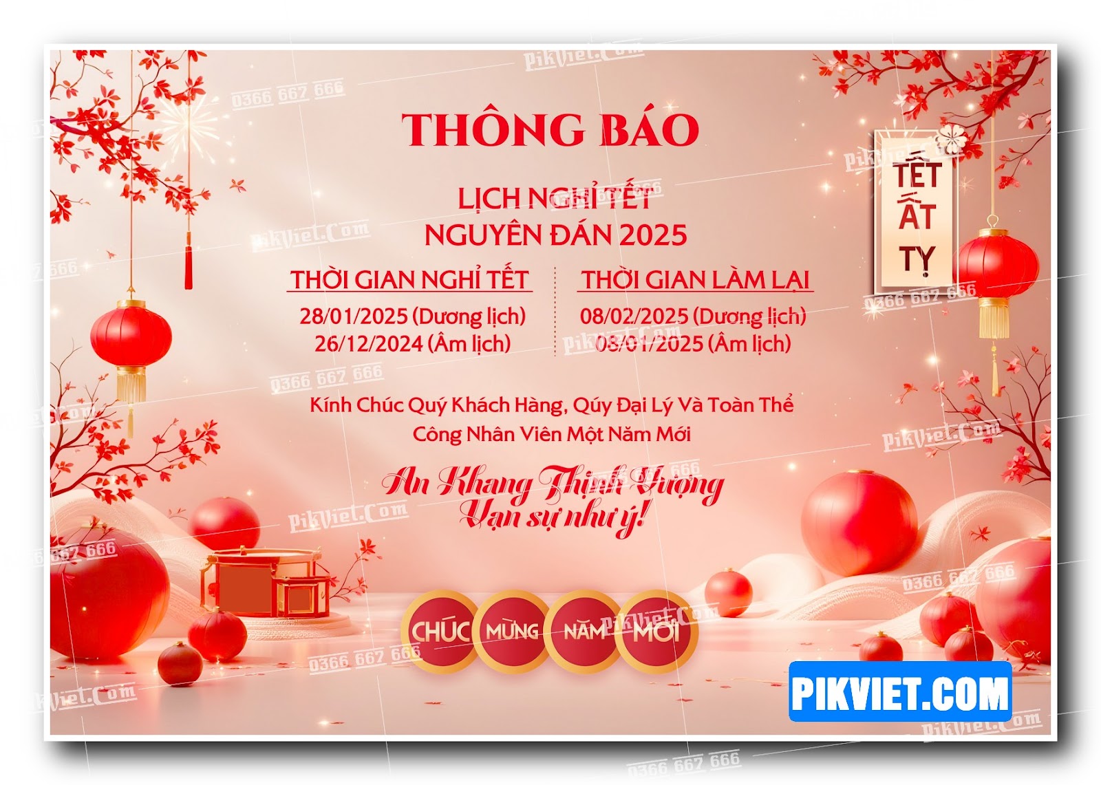 Thông báo lịch nghỉ tết nguyên đán file vector corel x7 mẫu 05