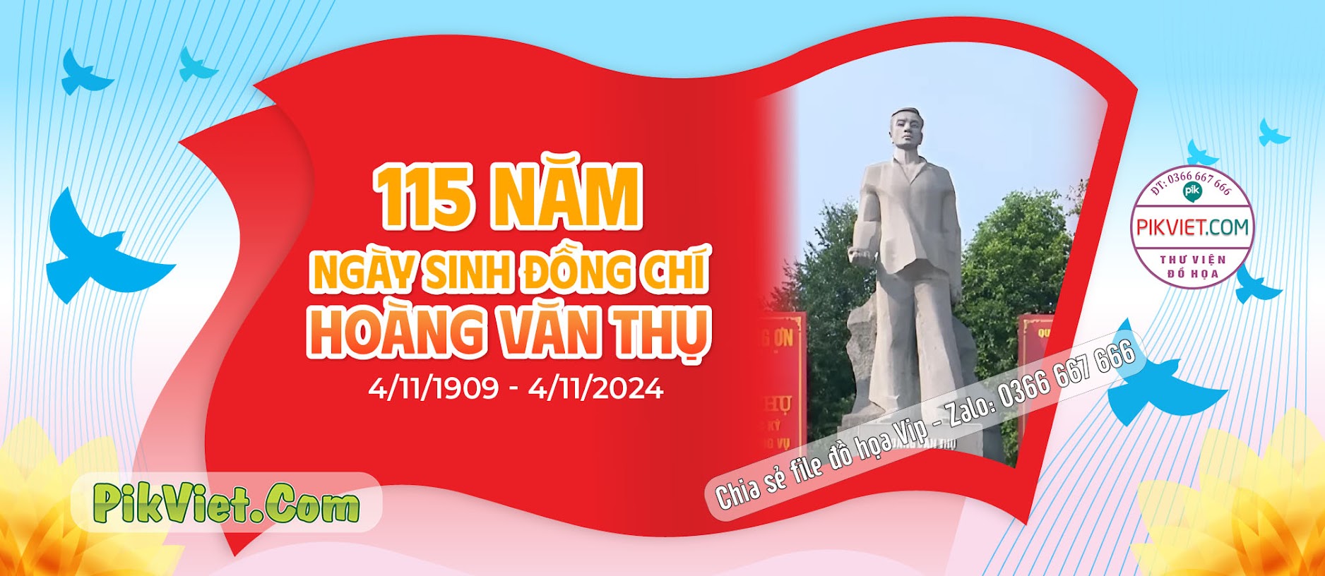 Banner kỷ niệm 115 năm ngày sinh đồng chí Hoàng Văn Thụ 04