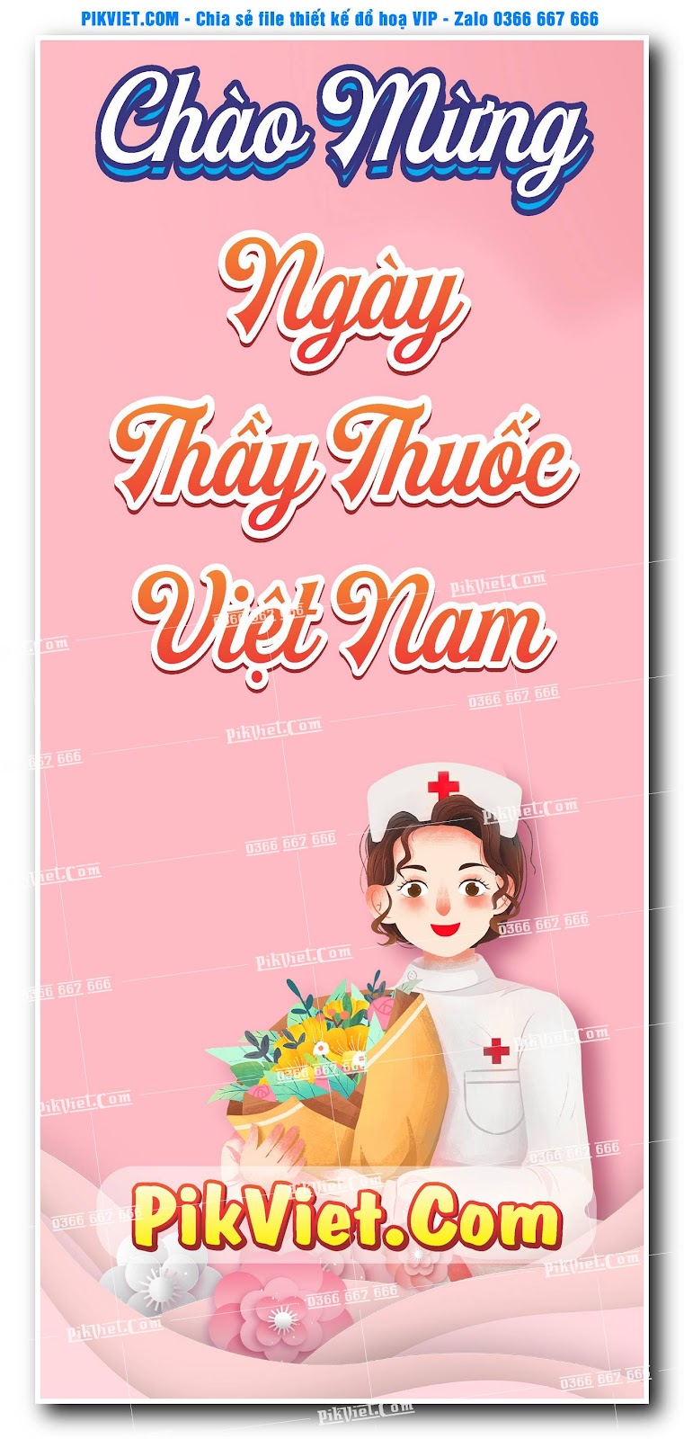 Poster ngày thầy thuốc việt nam 27-2 mẫu 09