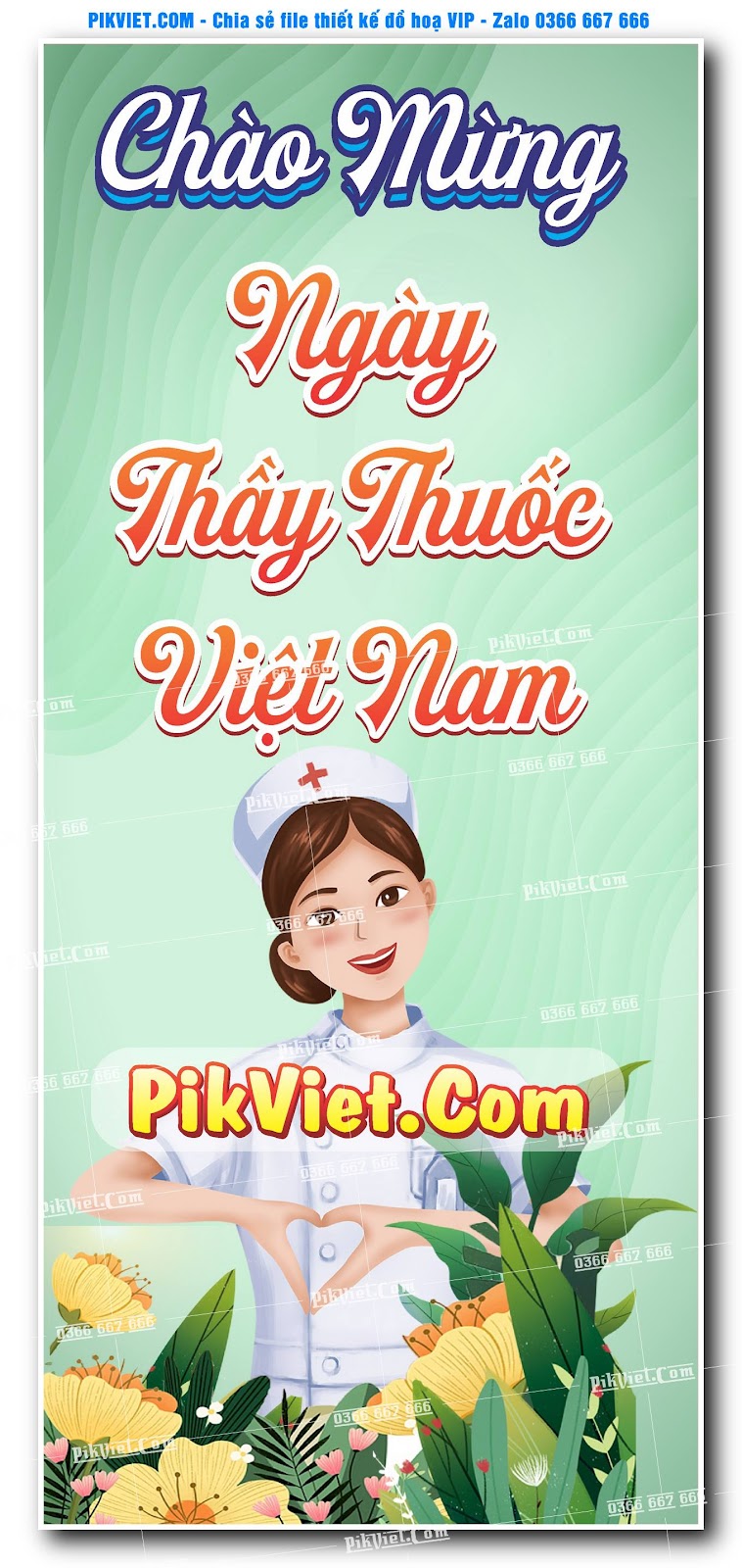 Poster ngày thầy thuốc việt nam 27-2 mẫu 01