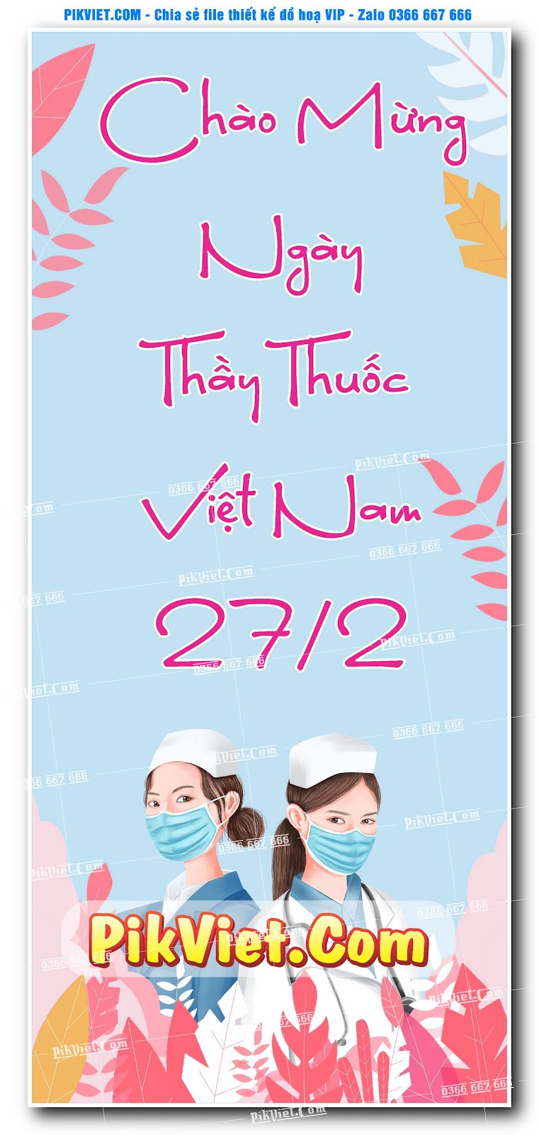 Poster ngày thầy thuốc việt nam 27-2 mẫu 11