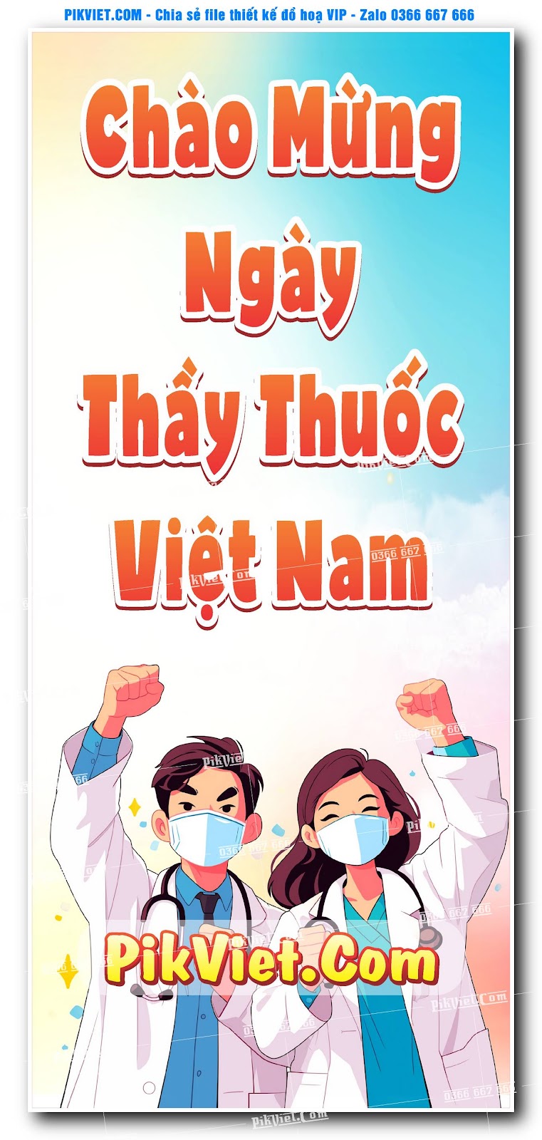 Poster ngày thầy thuốc việt nam 27-2 mẫu 02