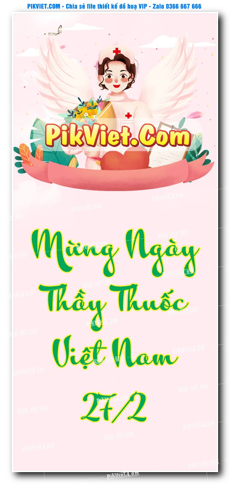 Poster ngày thầy thuốc việt nam 27-2 mẫu 10