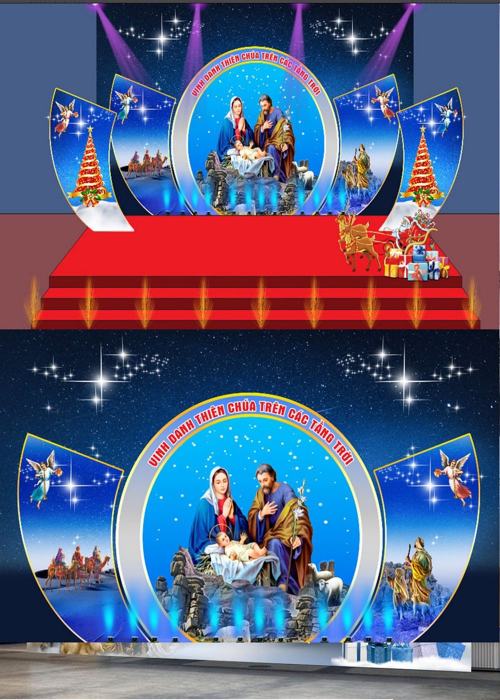 Backdrop sân khấu Mừng Chúa Giáng Sinh 02