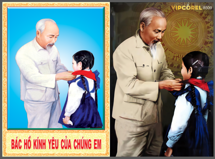 Tranh Bác Hồ thắt khăn quàng đỏ cho đội viên #2