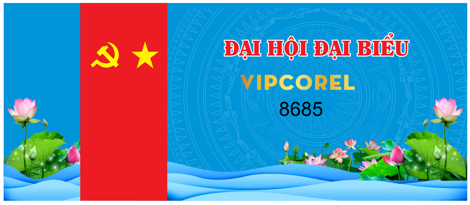 Phông xanh hoa sen Đại hội đại biểu file corel