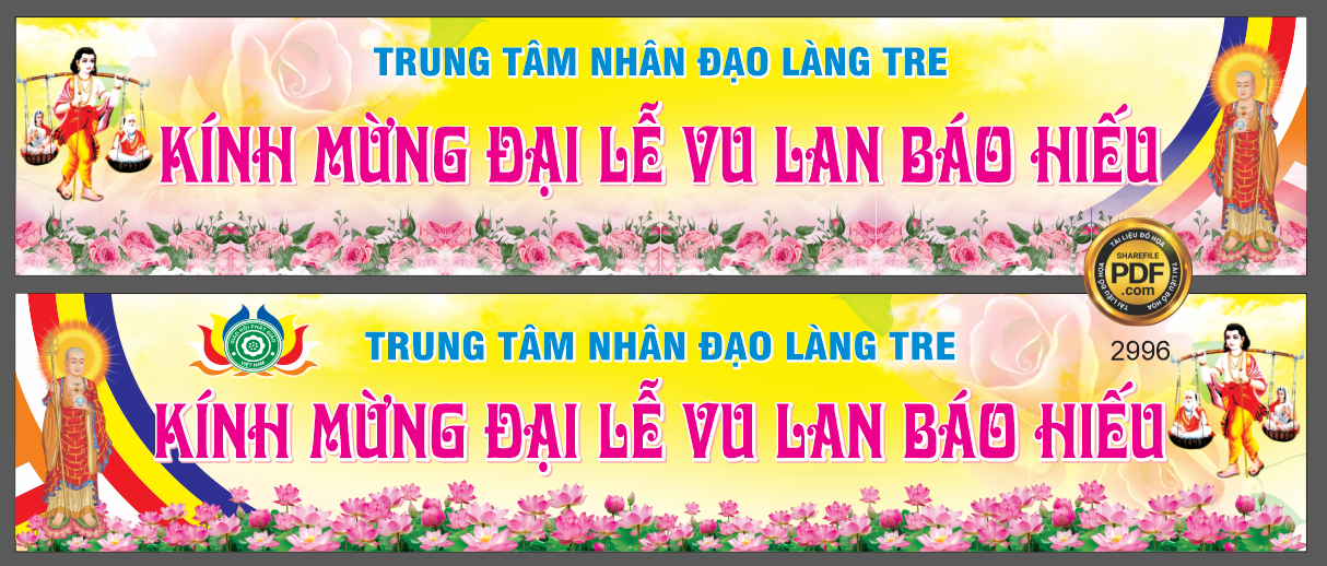 Market băng rôn kính mừng đại lễ vu lan báo hiếu #3 file corel