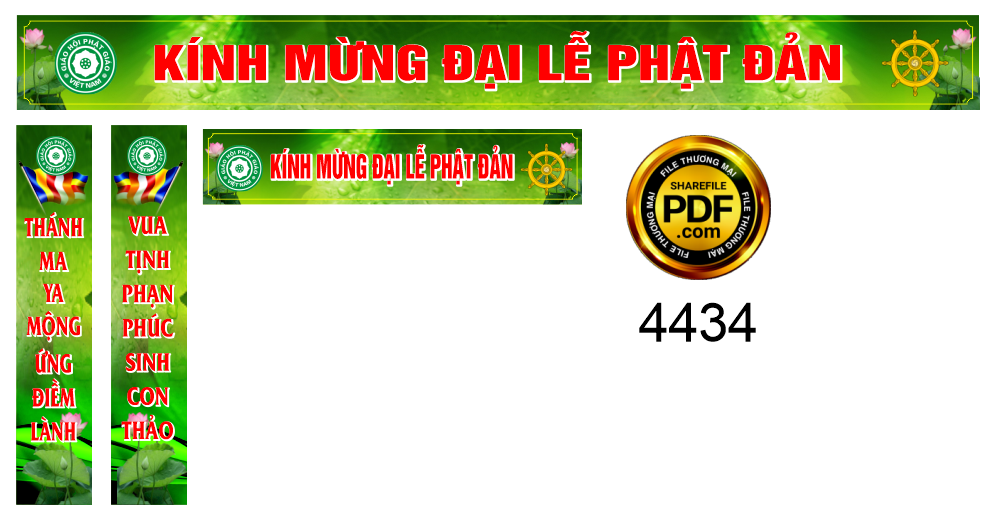 Market băng rôn kinh mừng đại lễ Phật Đản file corel