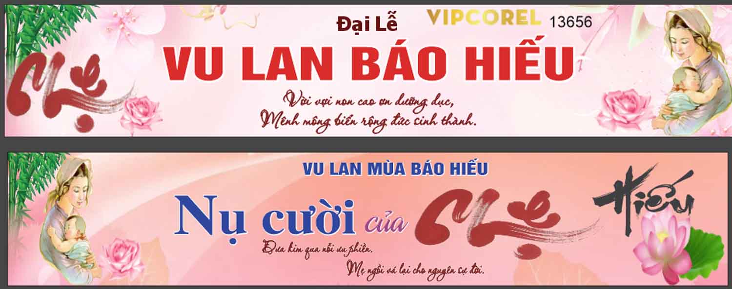 Băng rôn Vu Lan Báo Hiếu – Nụ cười của mẹ 2024