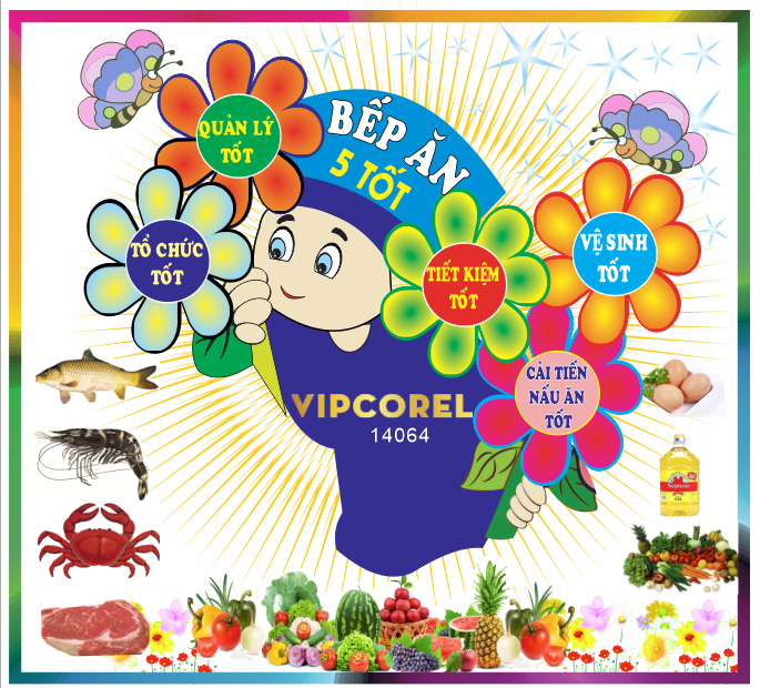 File corel bảng Bếp Ăn 5 tốt mẫu mới đẹp