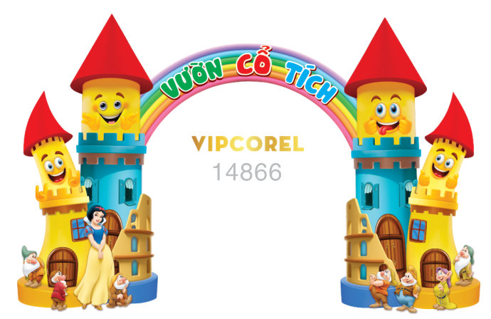 Cổng khu lâu đài – vườn cổ tích 2025 file vector