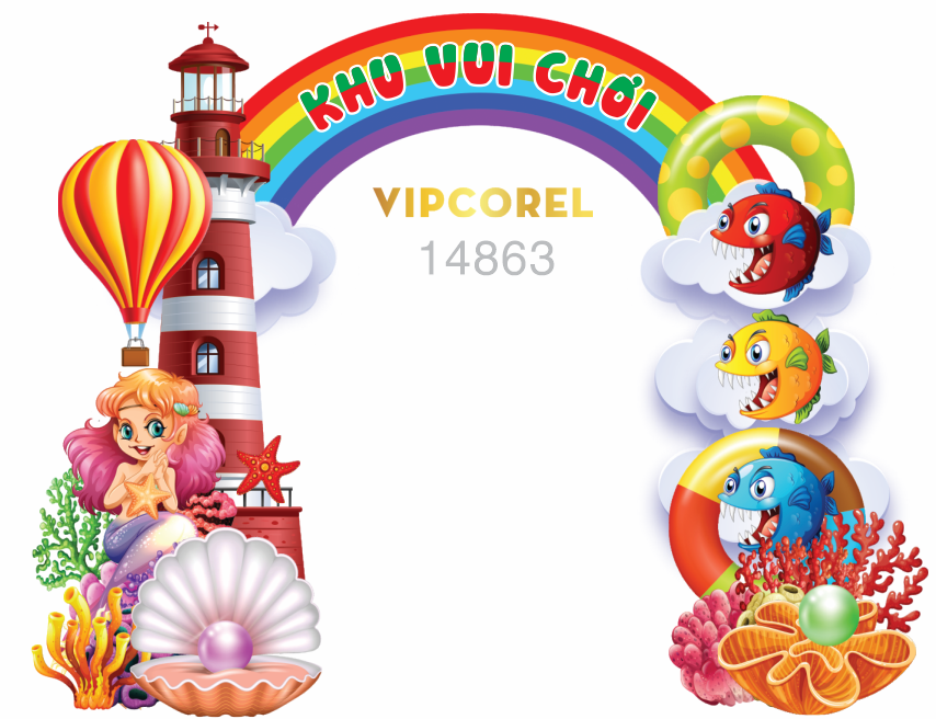 Mẫu trang trí cổng khu vui chơi mầm non 2025 corel