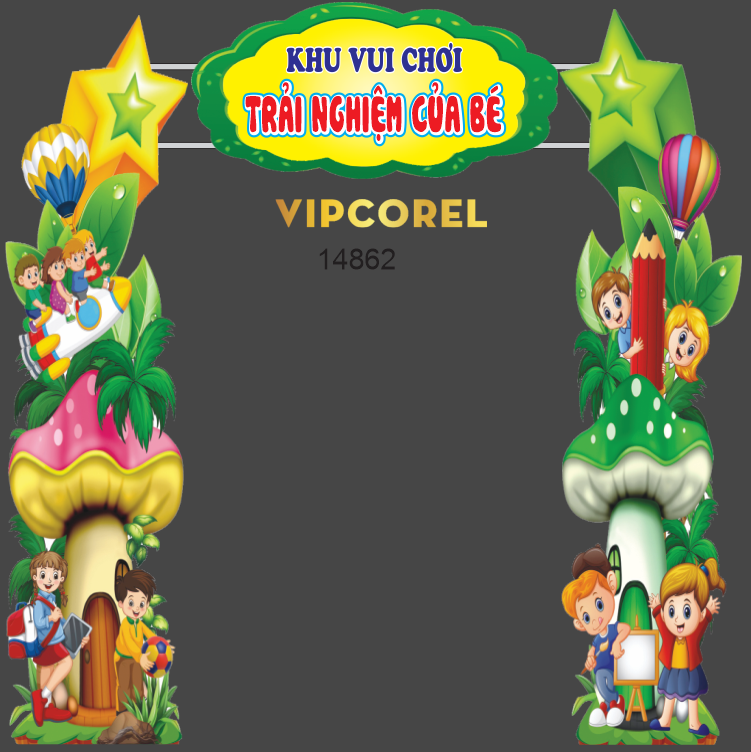 Vector trang trí cổng khu vui chơi trải nghiệm của bé
