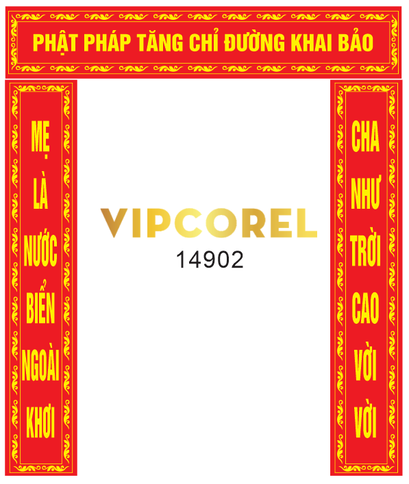 Mẫu cổng phật giáo – Phật pháp tăng chỉ đường khai bảo