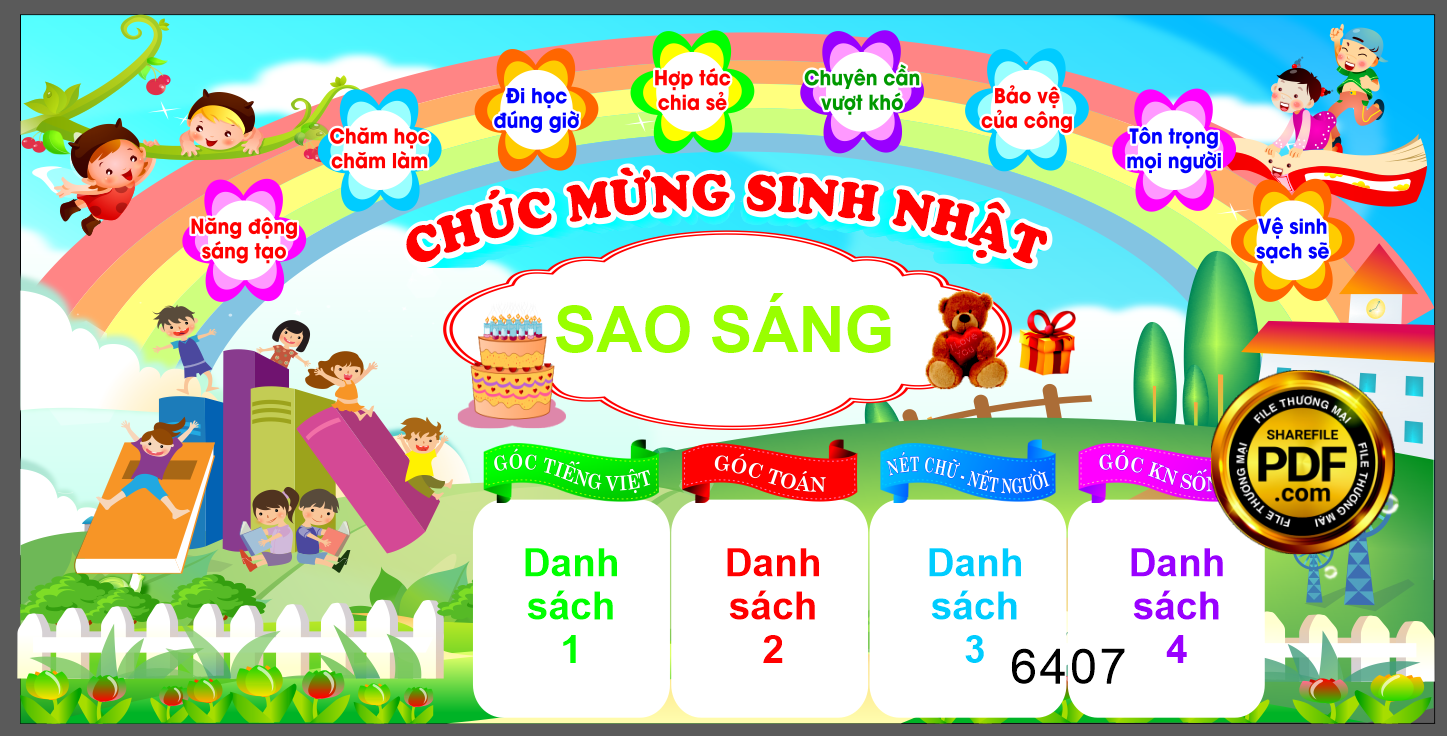 Thiết kế góc chúc mừng sinh nhật Sao Sáng file corel