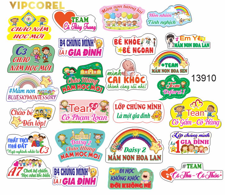 Hashtag mầm non – khai giảng bé đến trường file corel