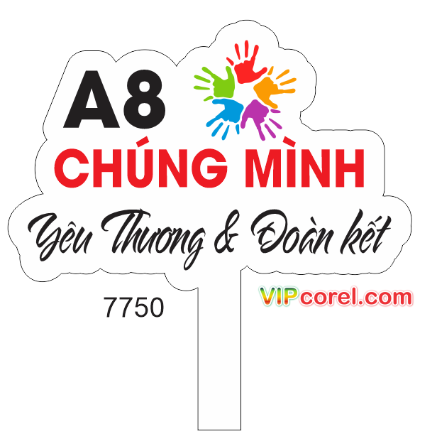 Hastag A8 chúng mình yêu thương & đoàn kết file corel