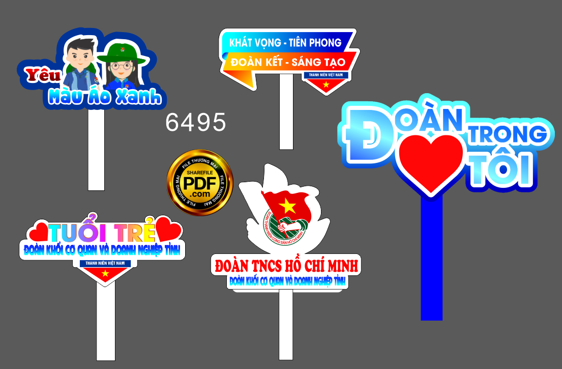 Hastag cầm tay chủ đề Đoàn Thanh Niên file corel x7