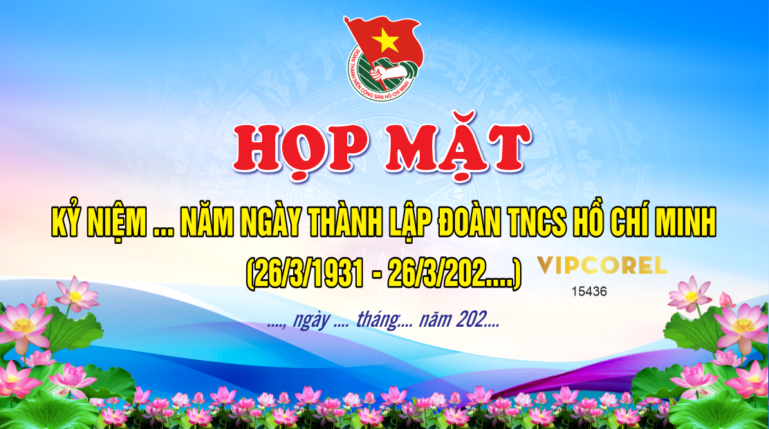 Phông nền xanh chân hoa sen Họp mặt Kỷ niệm