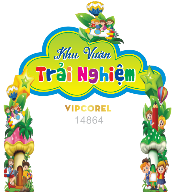 Vector Mẫu cổng khu vườn trải nghiệm file corel
