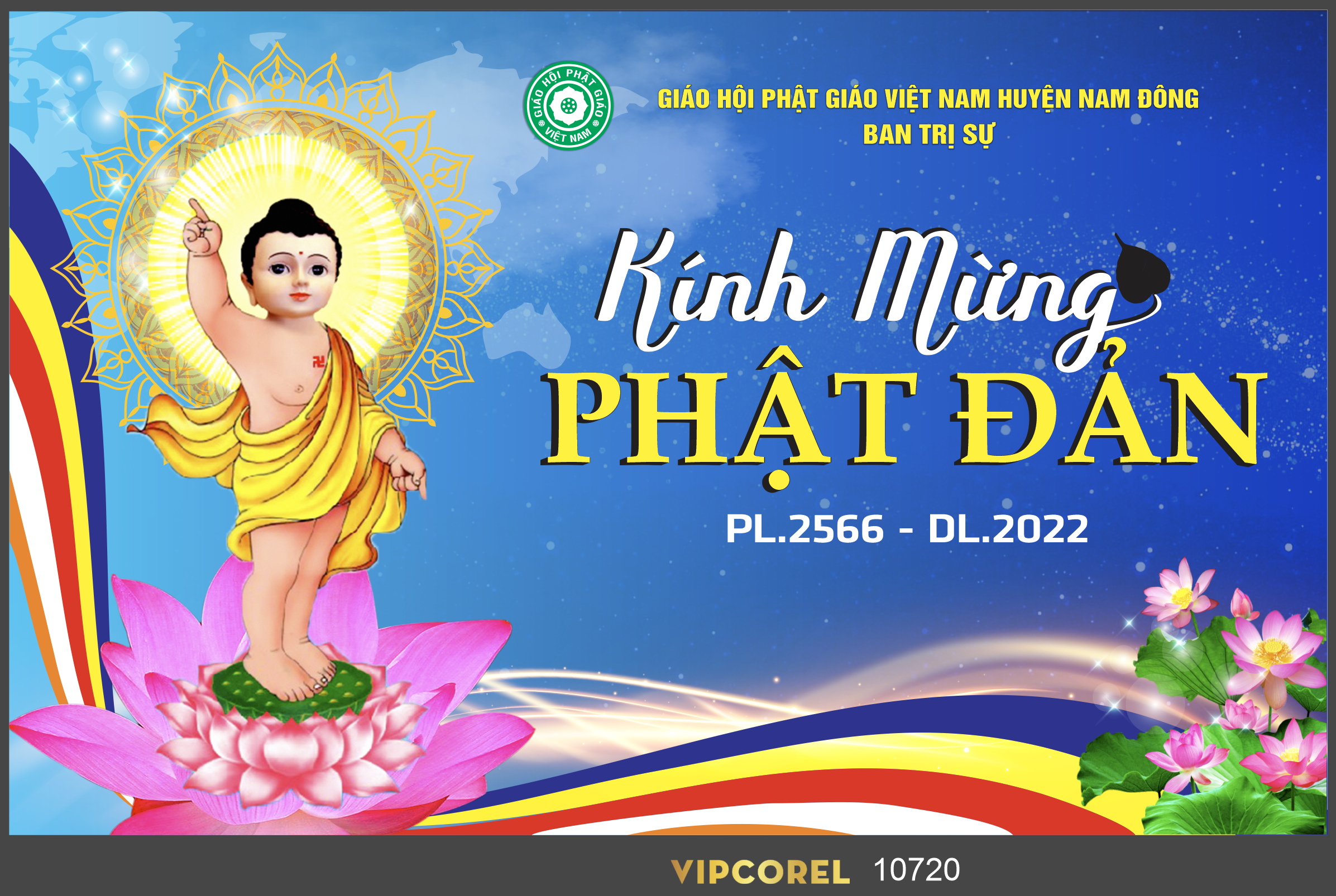 Backdrop kính mừng đại lễ phật đản 2024 vector #10