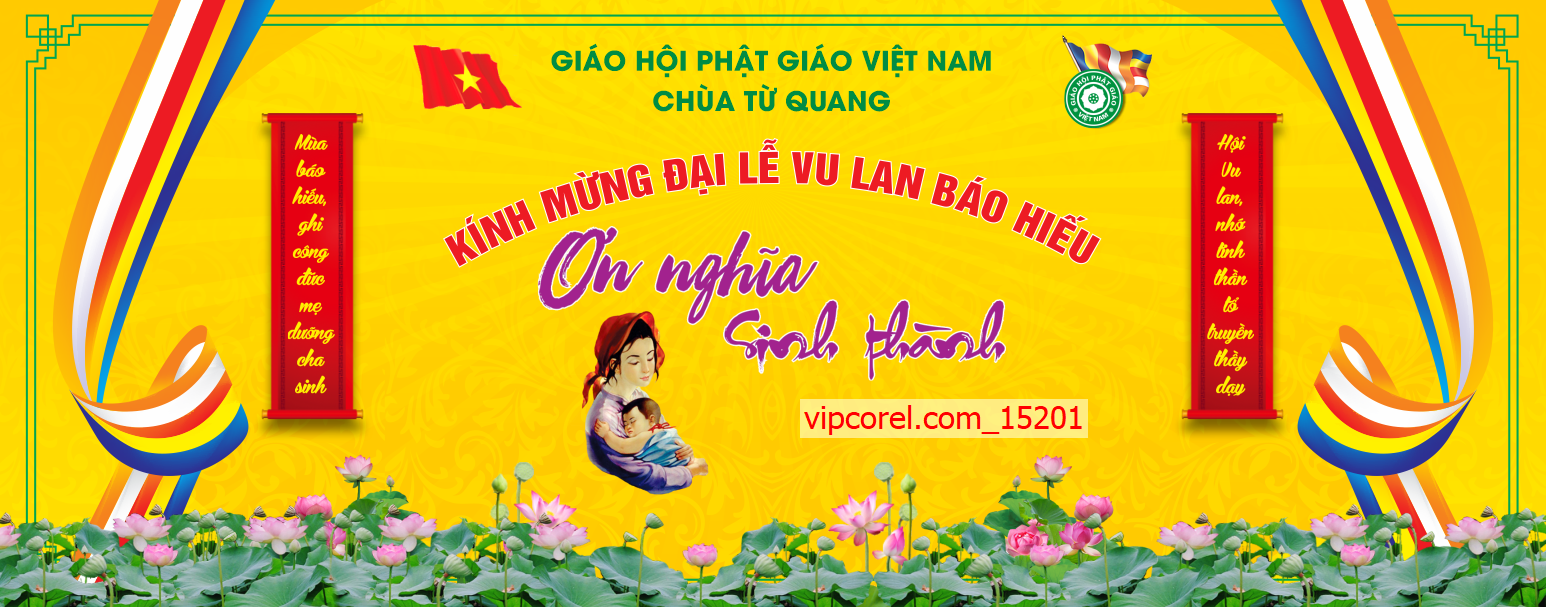 Vector Ơn Nghĩa Sinh Thành mừng Đại lễ Vu Lan tháng 7